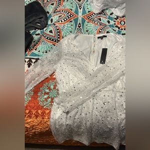White sequins long sleeve dress. Unworn just missed the return time.